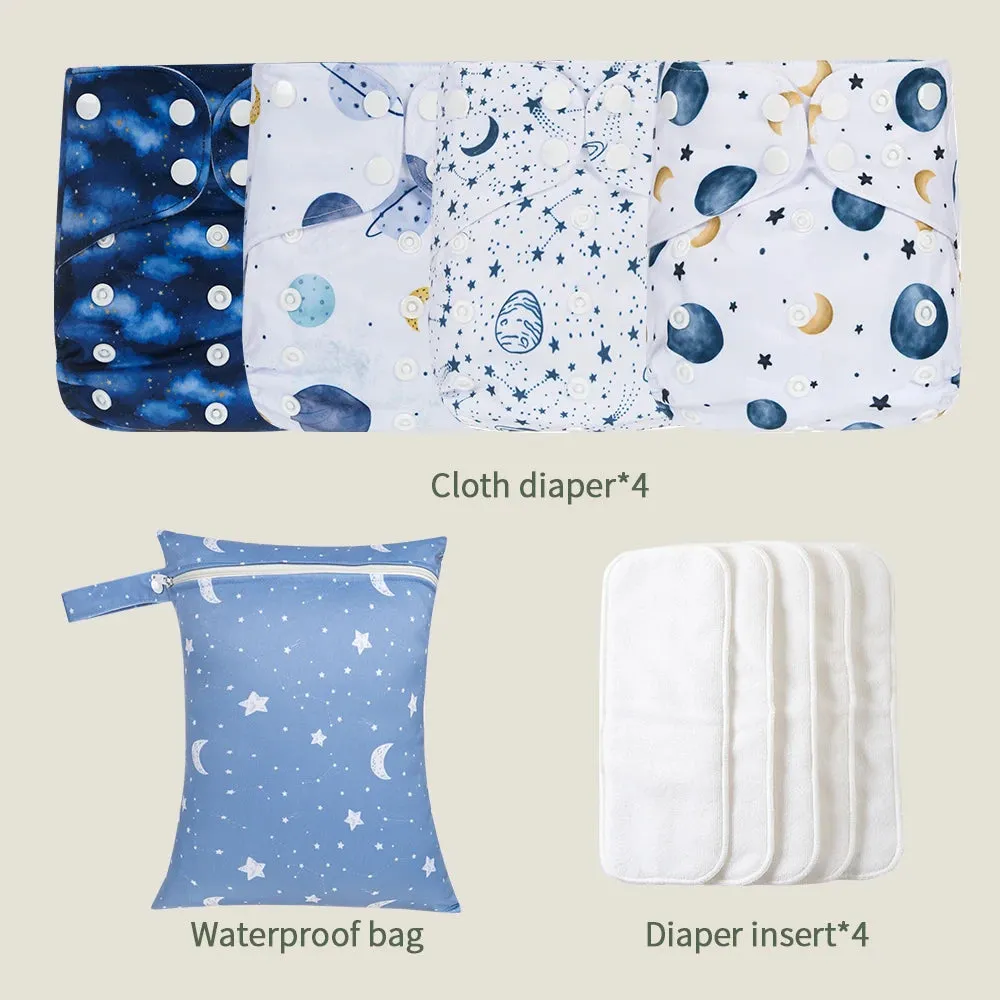 9-Piece Reusable Cloth Diaper Set