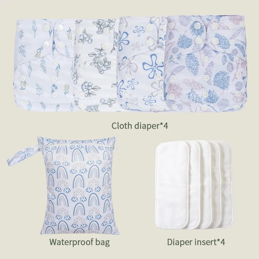 9-Piece Reusable Cloth Diaper Set