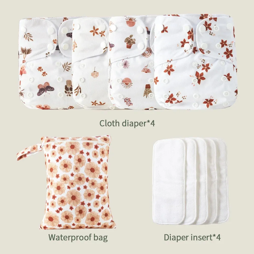 9-Piece Reusable Cloth Diaper Set