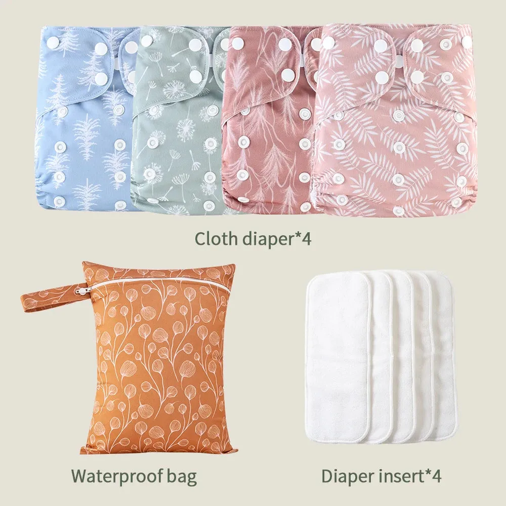 9-Piece Reusable Cloth Diaper Set