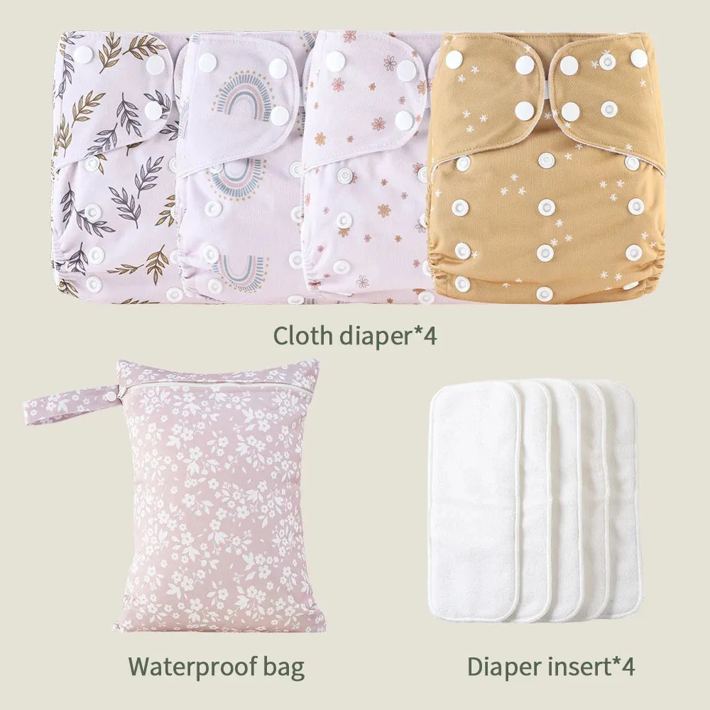 9-Piece Reusable Cloth Diaper Set