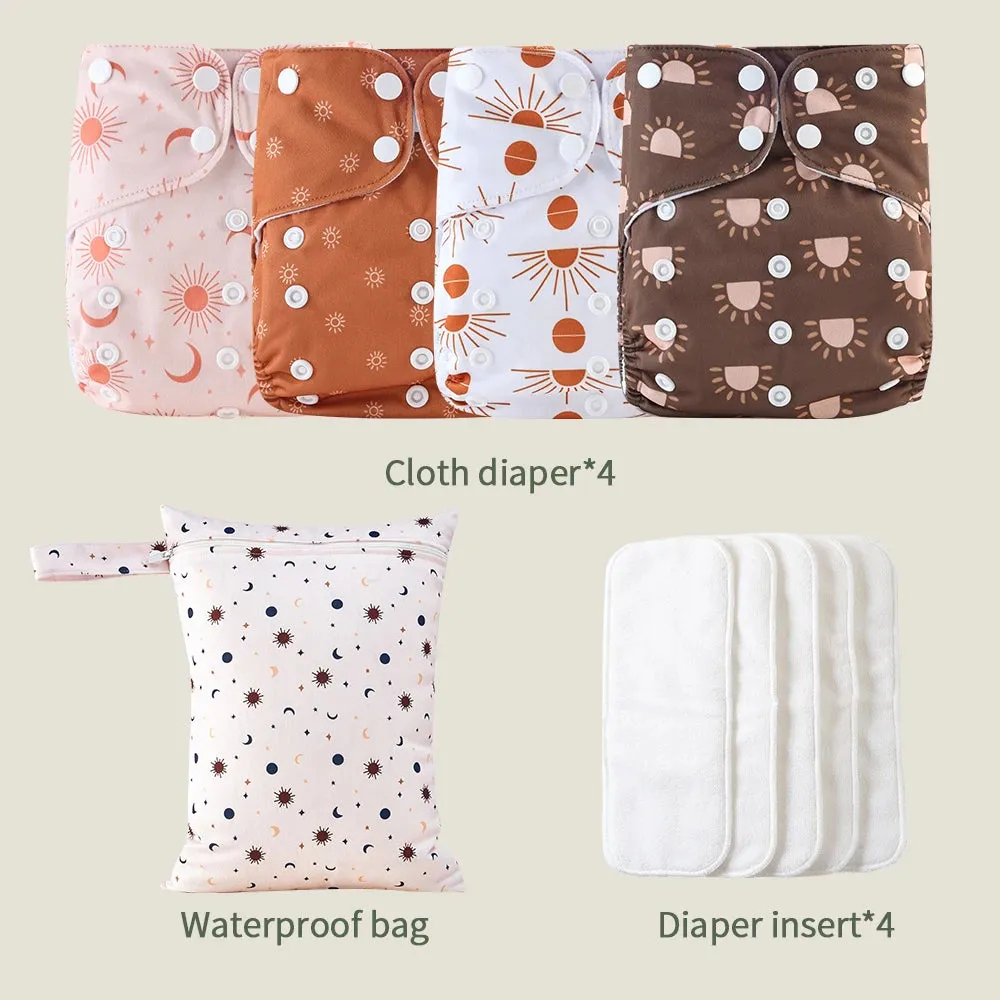 9-Piece Reusable Cloth Diaper Set