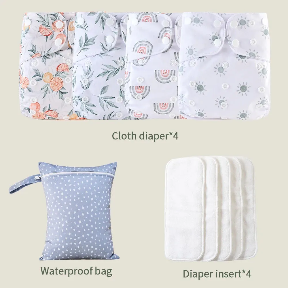 9-Piece Reusable Cloth Diaper Set