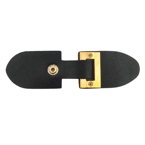 Black PU Snap Belt Buckle With Golden