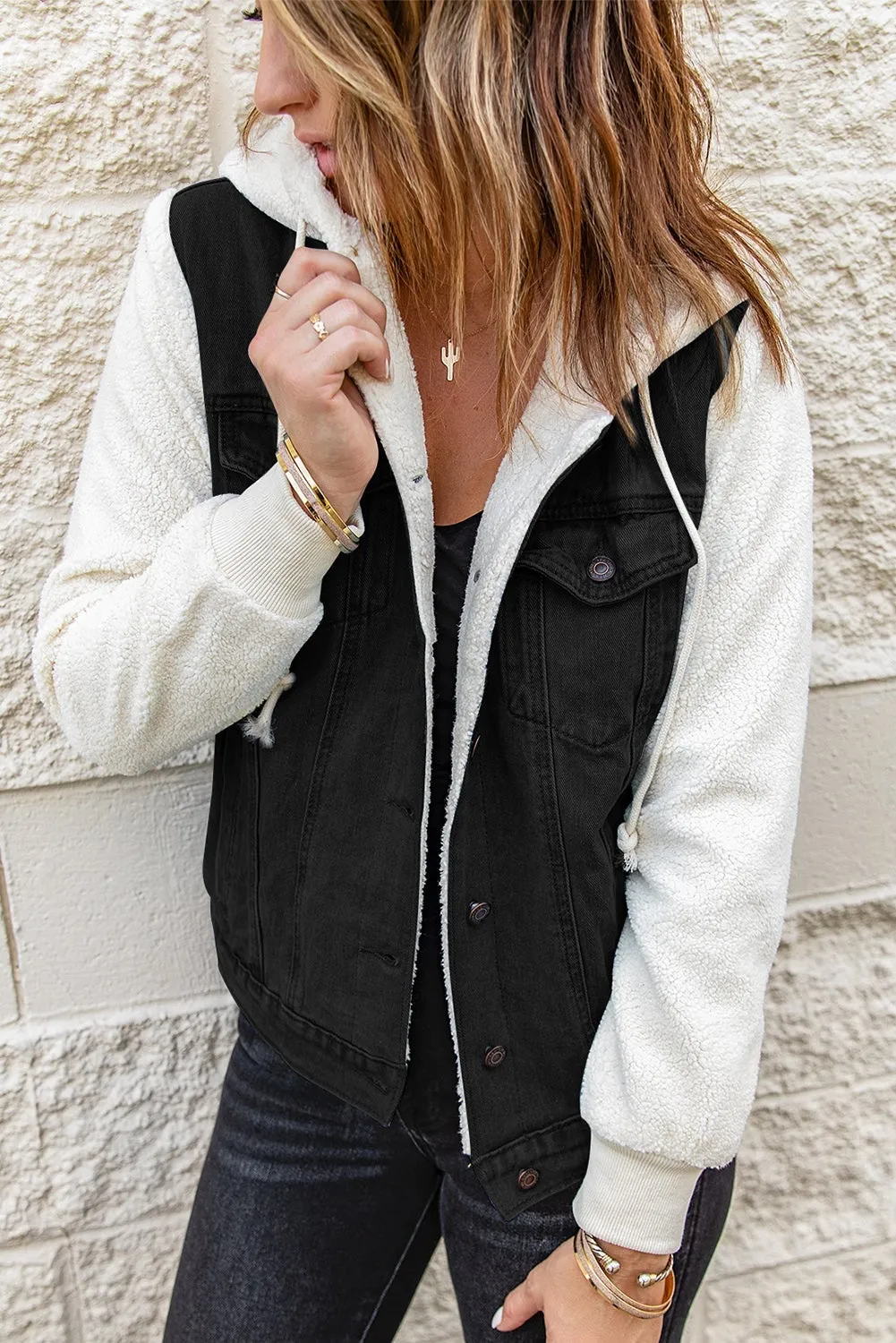 Black Sherpa Denim Jacket