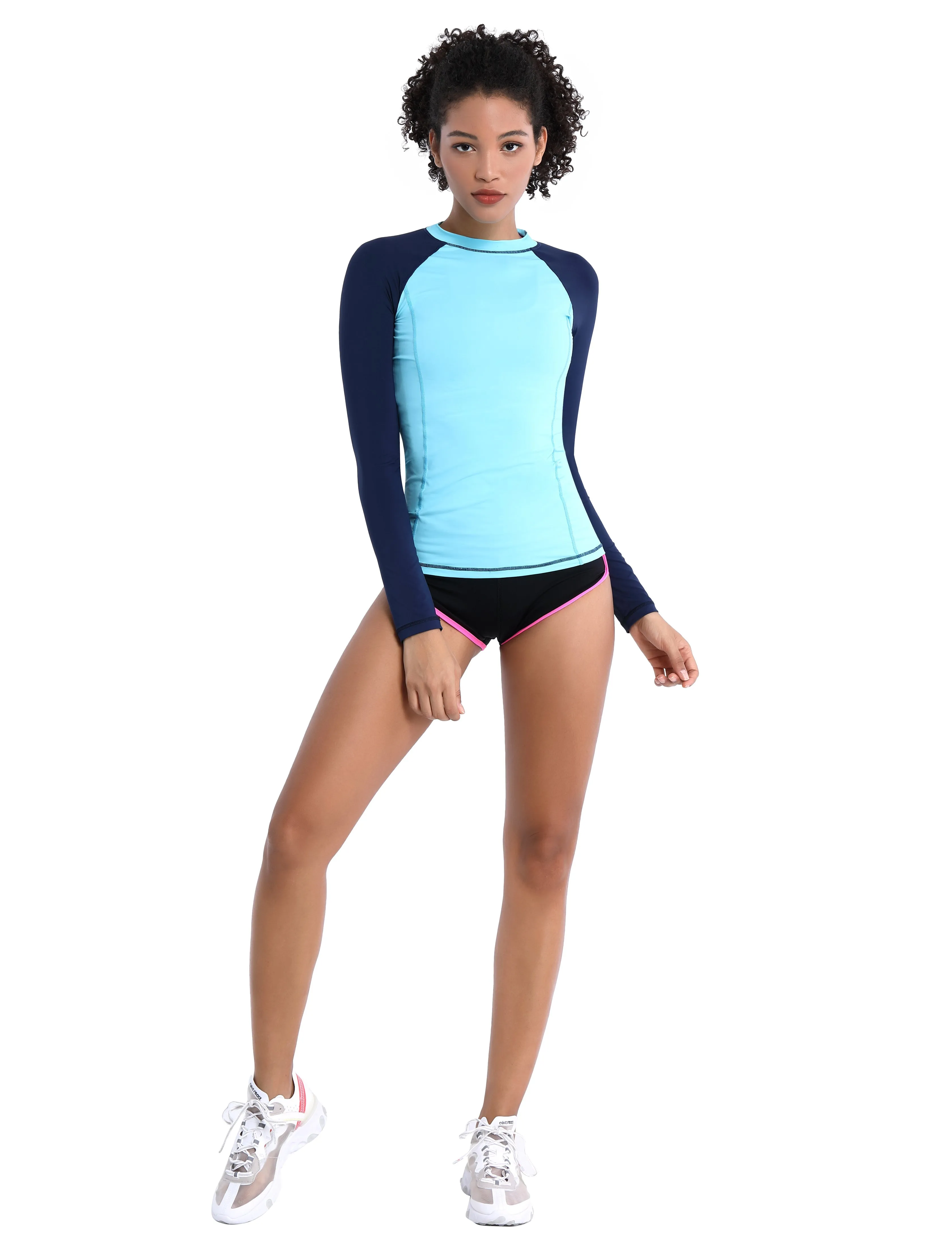 BUBBLELIME 84P/16S Long Sleeve Rashguard for Women Mix Color_Tall Size