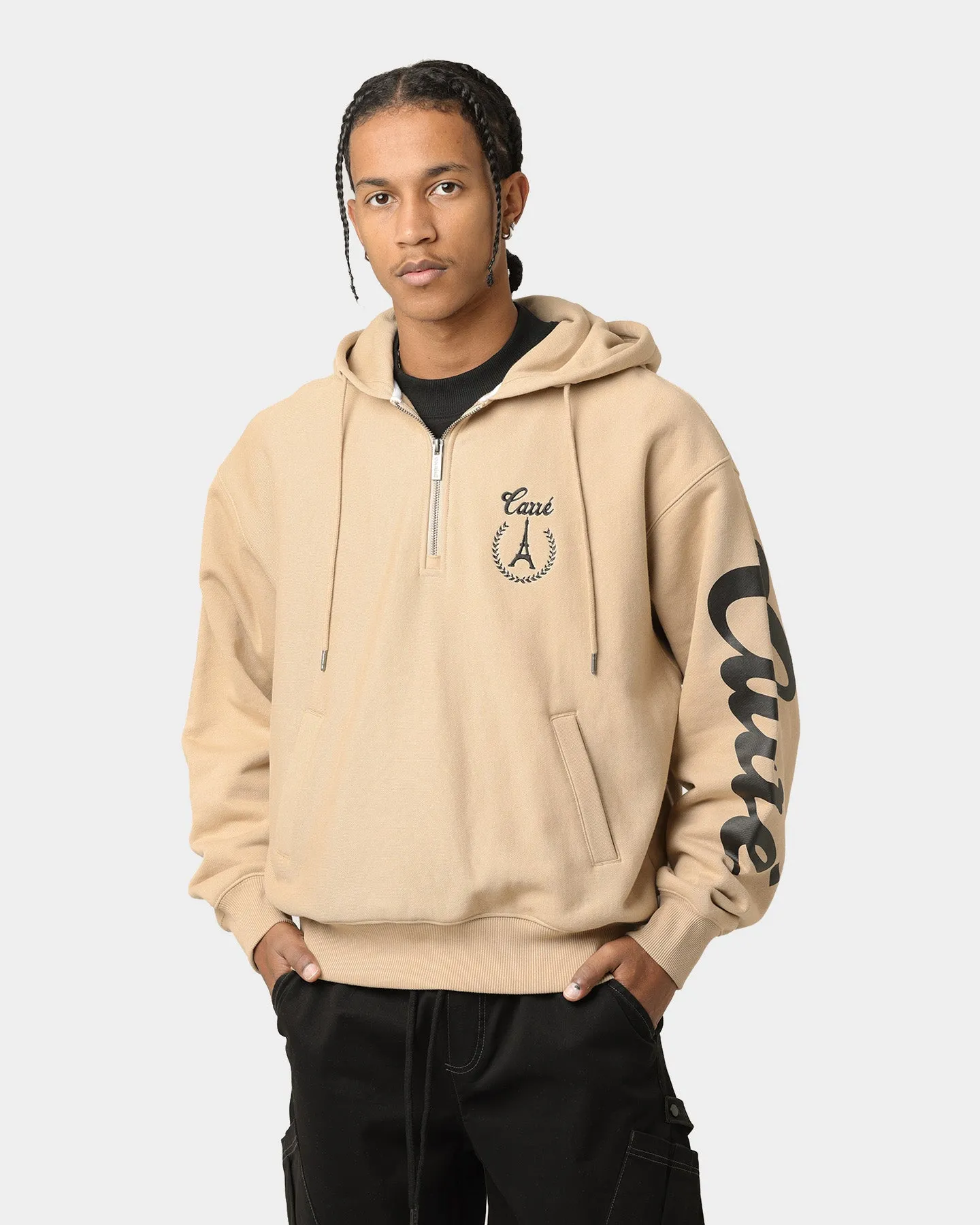 Carré Royale Quarter Zip Hoodie Stone