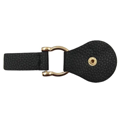 Golden Tone With Black PU Snap Belt Buckle