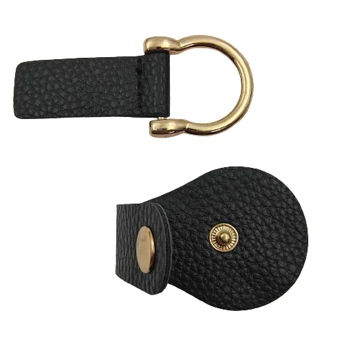 Golden Tone With Black PU Snap Belt Buckle