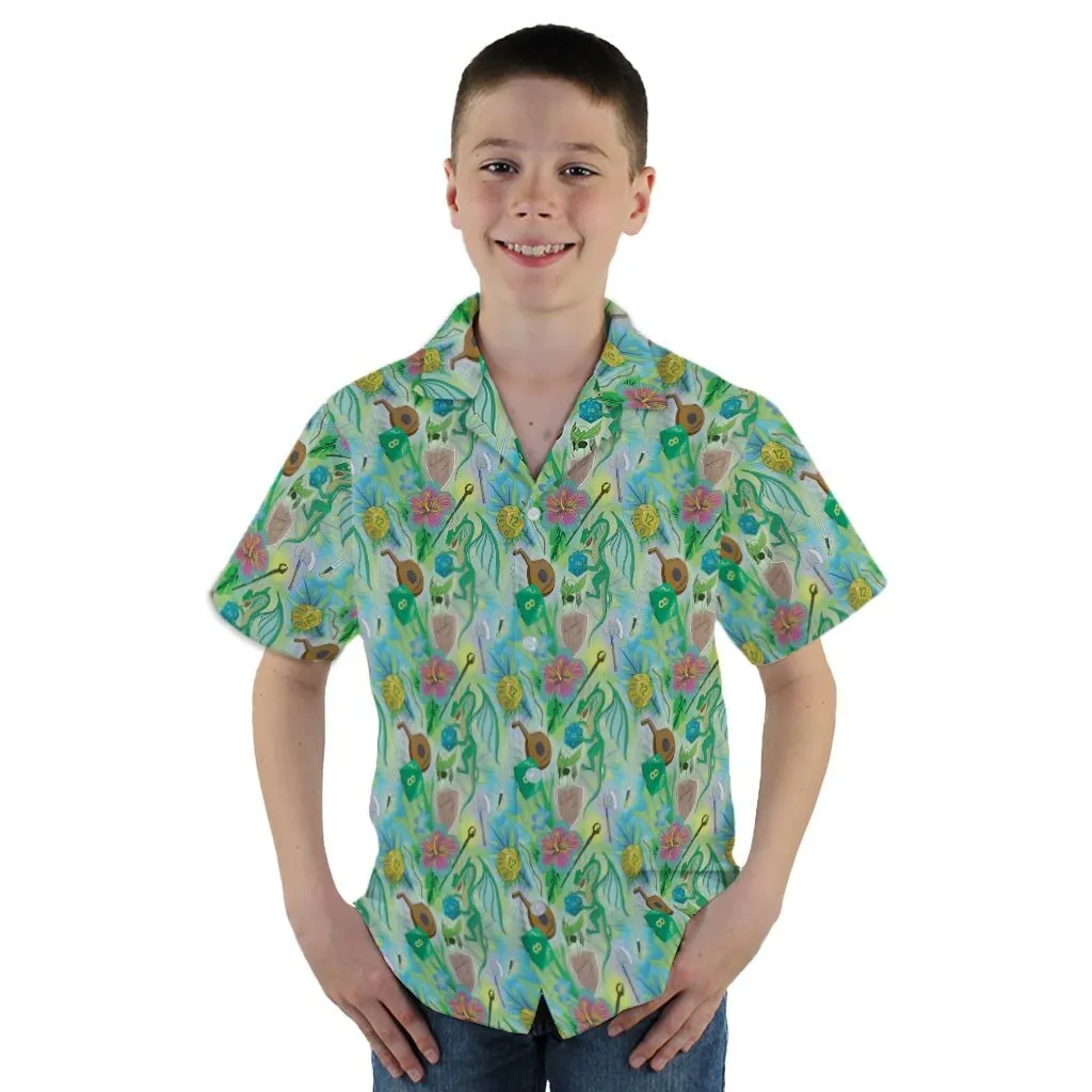 Green Dragon Encounter Dnd Youth Hawaiian Shirt