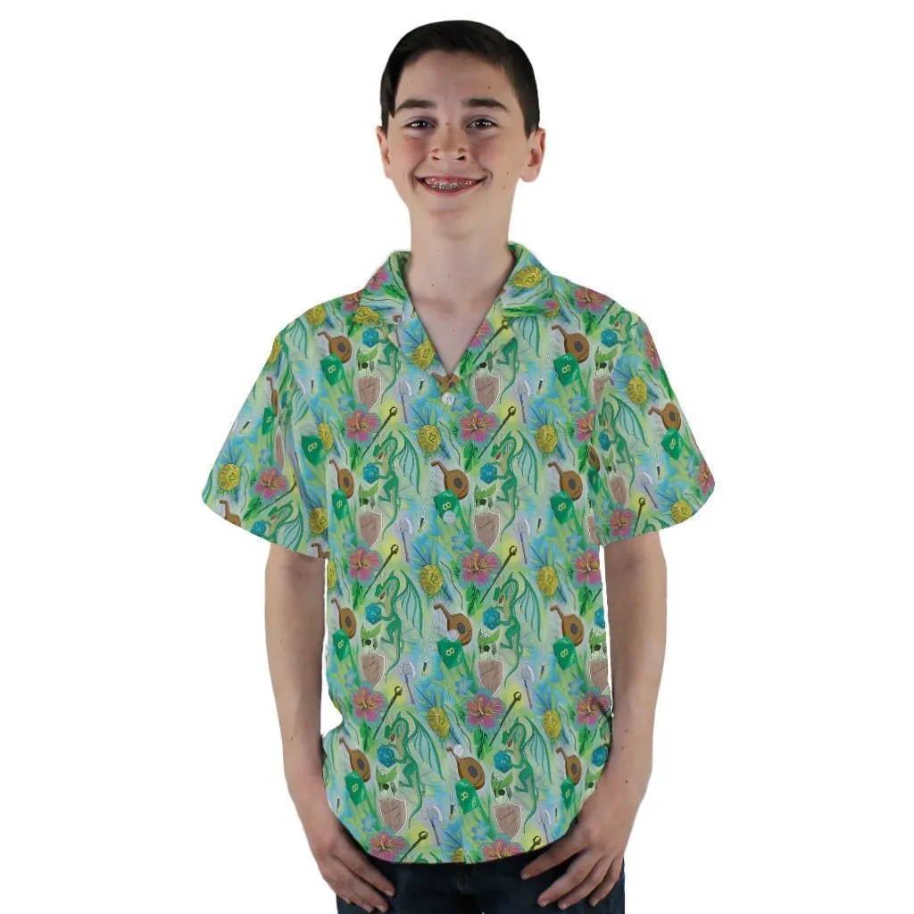 Green Dragon Encounter Dnd Youth Hawaiian Shirt