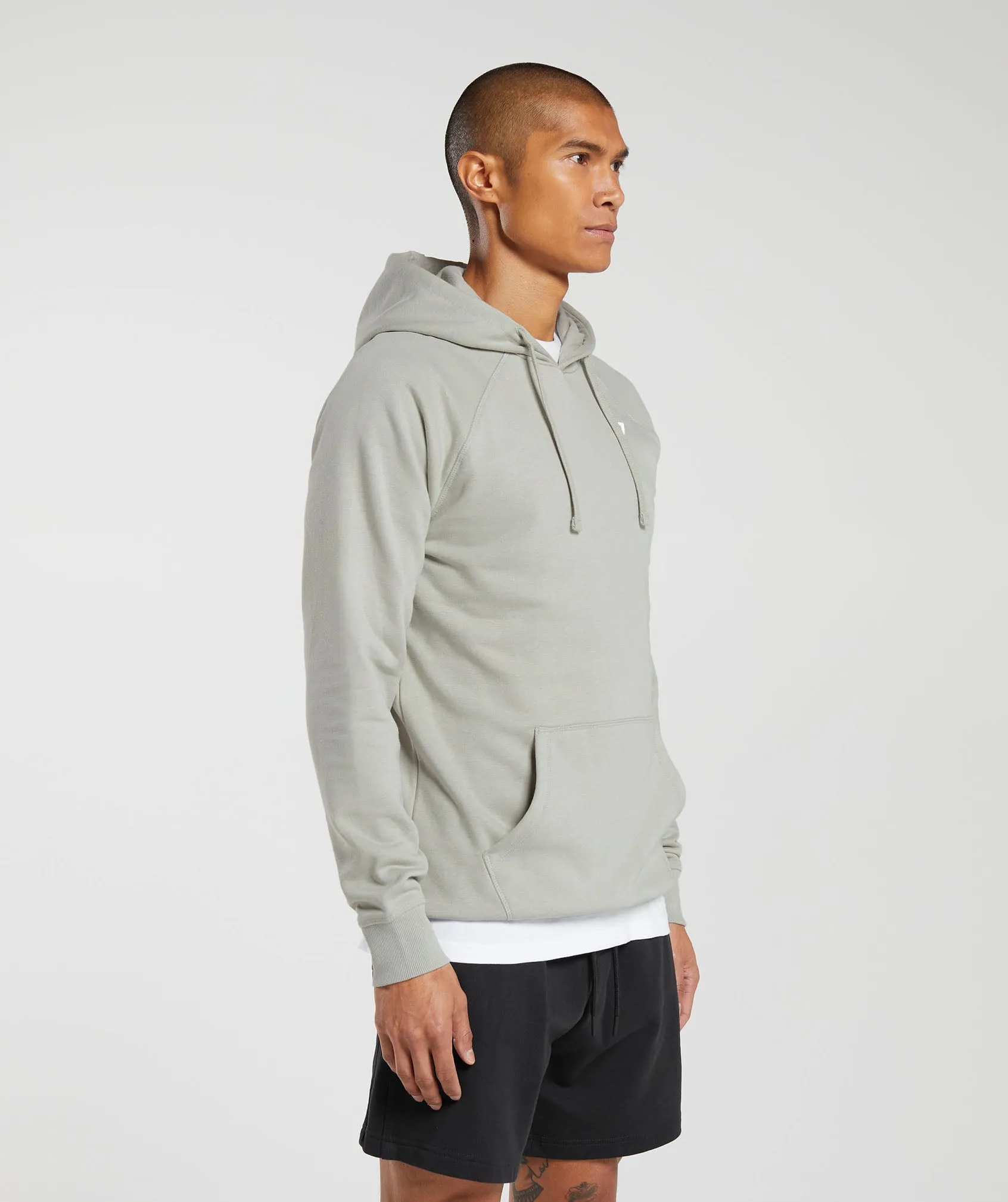 Gymshark Crest Hoodie - Stone Grey