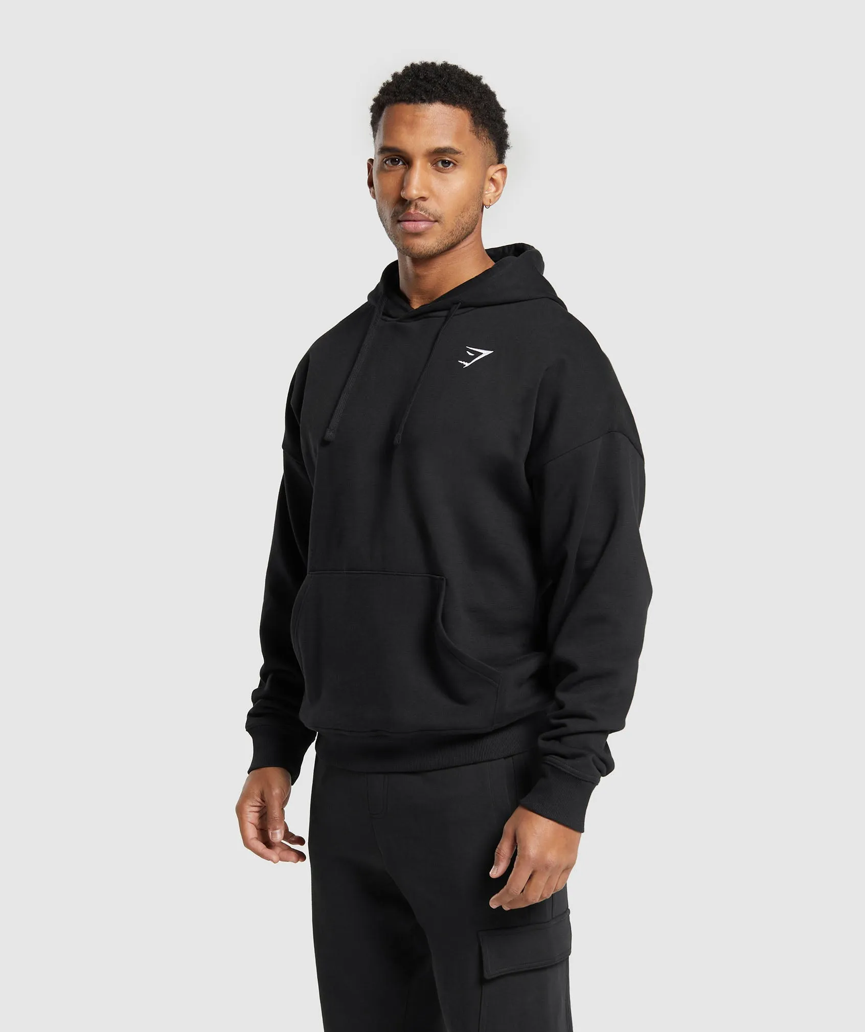 Gymshark Crest Oversized Hoodie - Black