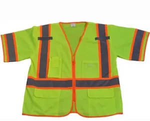 Hi Vis Class 3 Two Tone DOT Surveyors Safety Vest, Deluxe