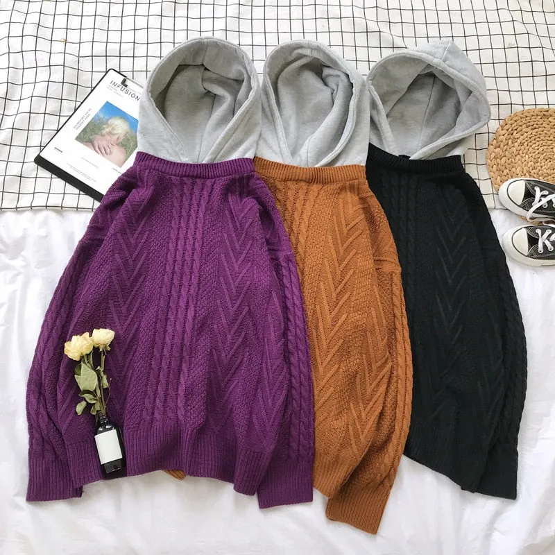 [Korean Style] Batt Hooded Sweater