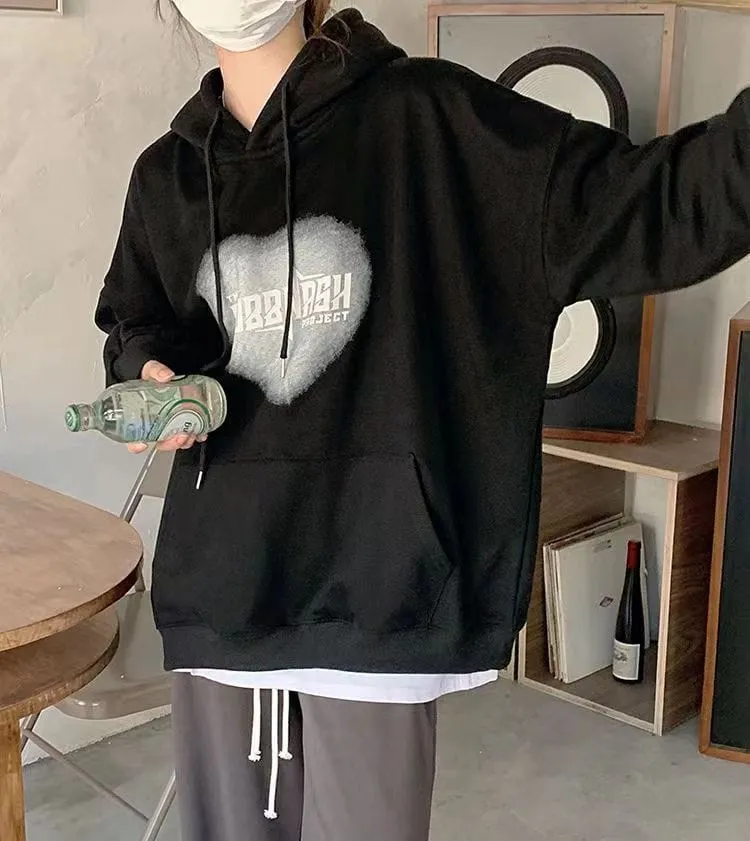 Letter Printed Baggy Hoodie