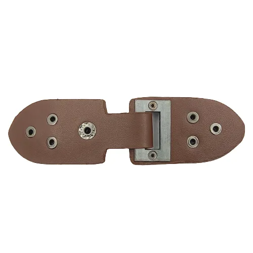 Nickel With Brown PU Snap Belt Buckle