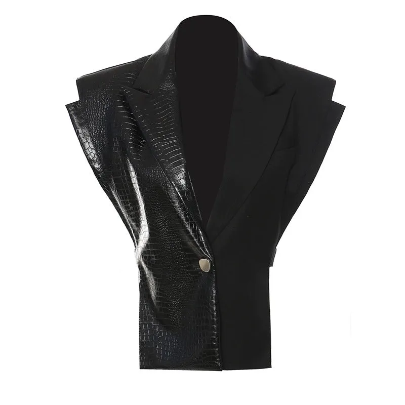 Patch Croc Leather Vest