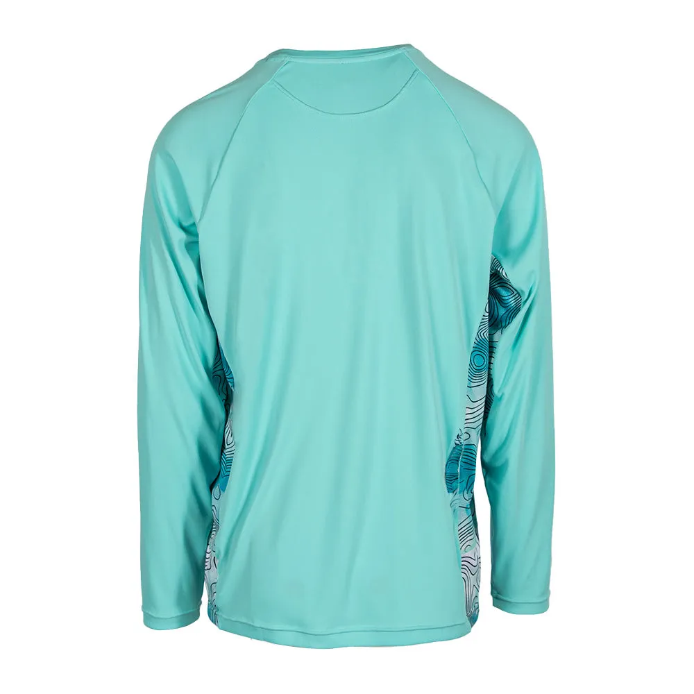 Performance Long Sleeve Shirt | Aqua Topography PreOrder