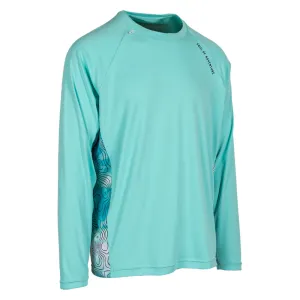 Performance Long Sleeve Shirt | Aqua Topography PreOrder