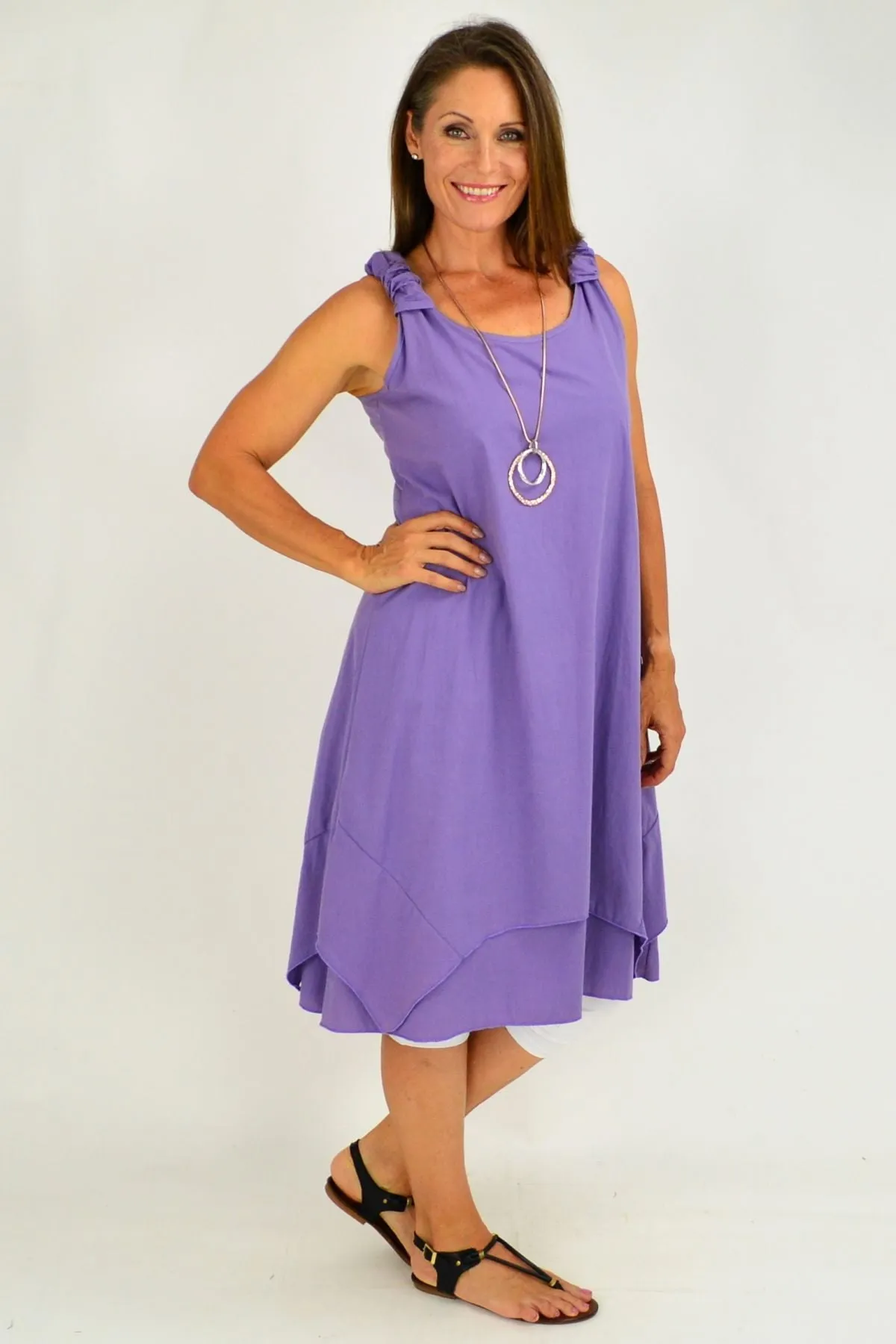 Purple Overlay Tunic Dress