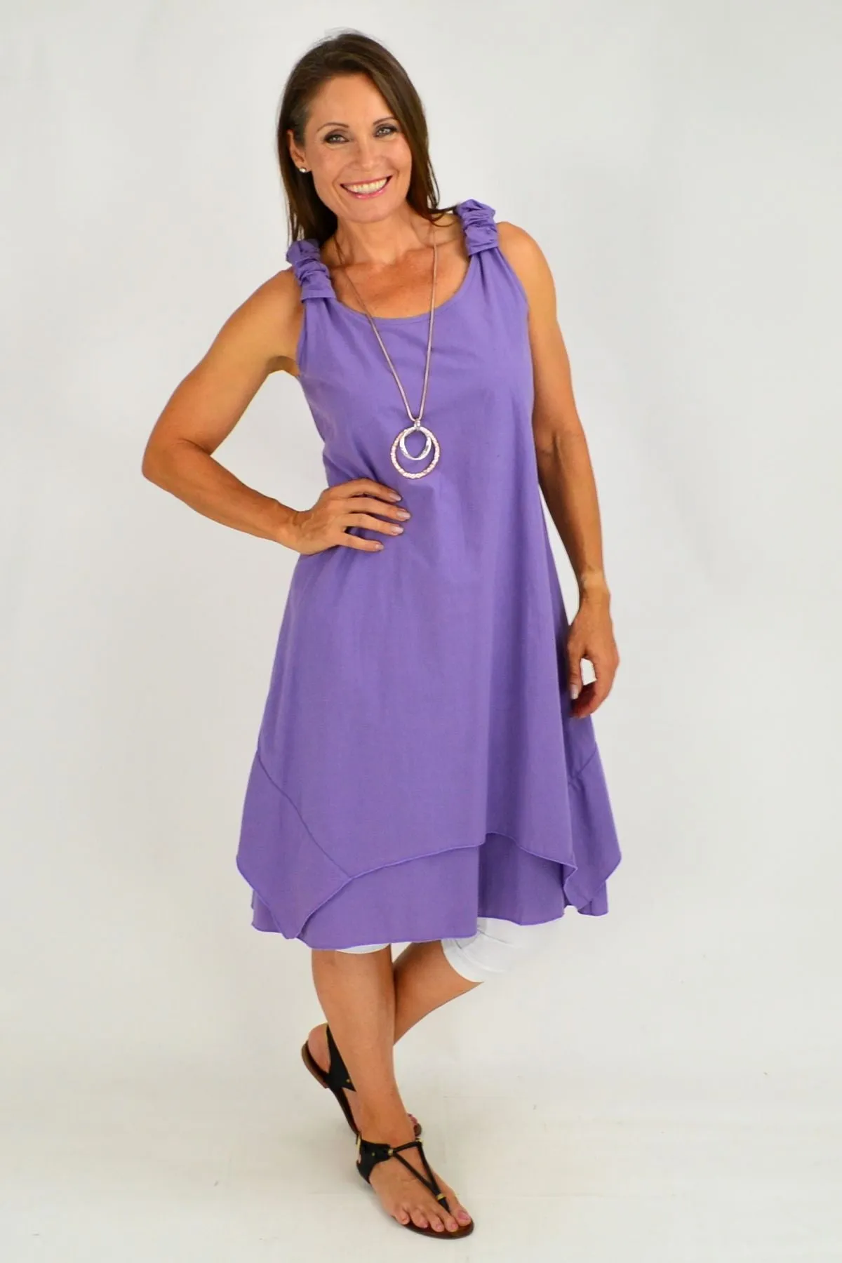 Purple Overlay Tunic Dress