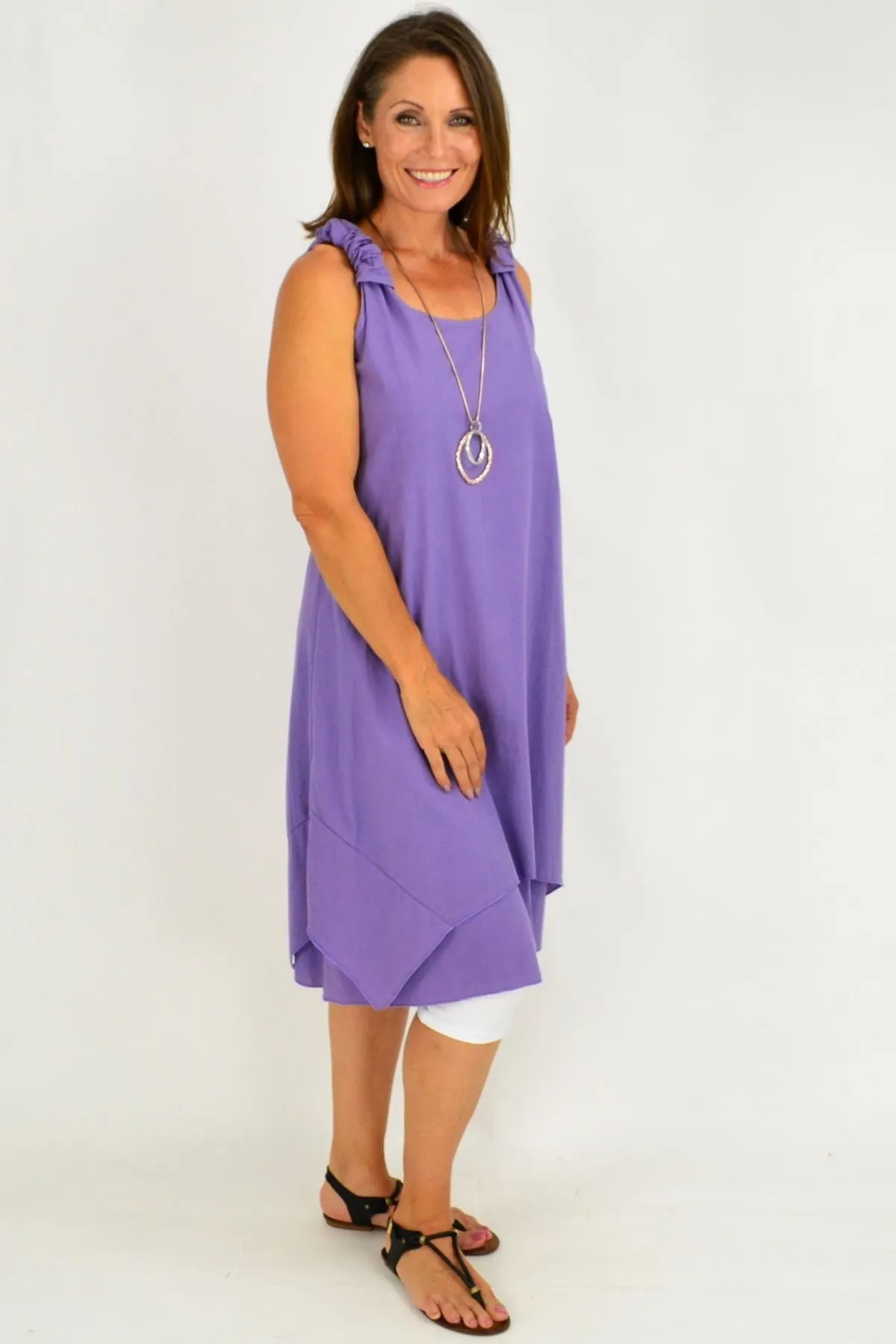 Purple Overlay Tunic Dress