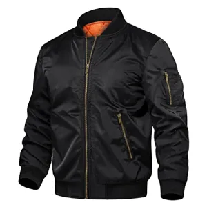 TACVASEN Men's Jackets-Windproof Bomber Jacket Full Zip Winter Warm Padded Coats Outwear