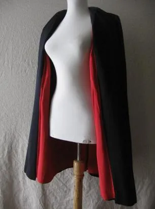 Women's 40s Vintage Swing Coat Jacket  Clutch Navy Blue Red Lining Medium VFG Mary-Lane