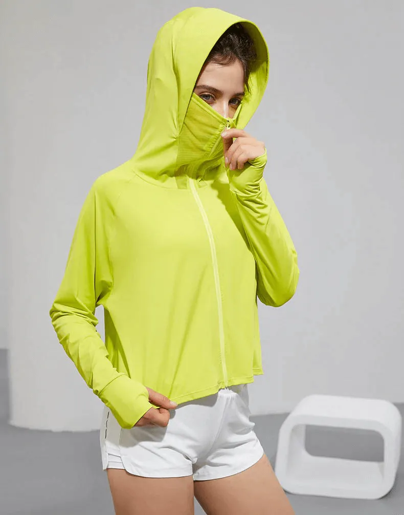 Zipper Long Sleeves Sun Protection Thin Hodie for Women - SF0206