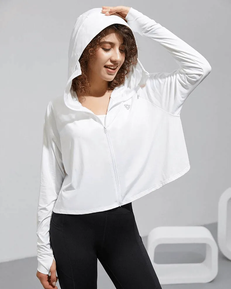 Zipper Long Sleeves Sun Protection Thin Hodie for Women - SF0206